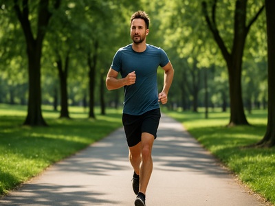 Hombre corriendo en un parque