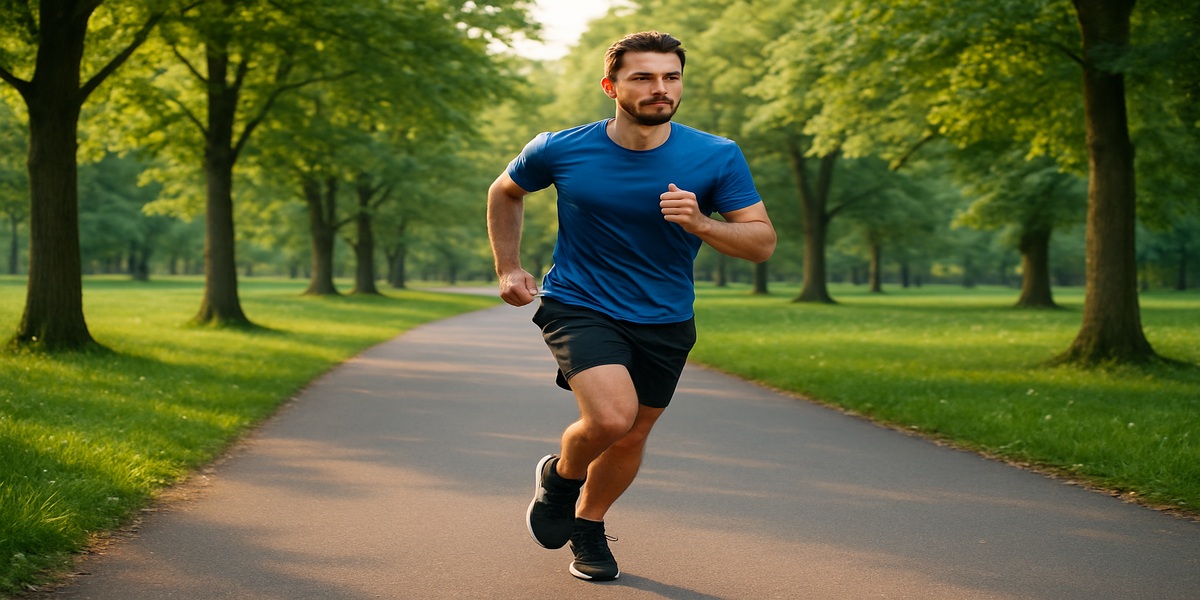 Hombre corriendo en un parque